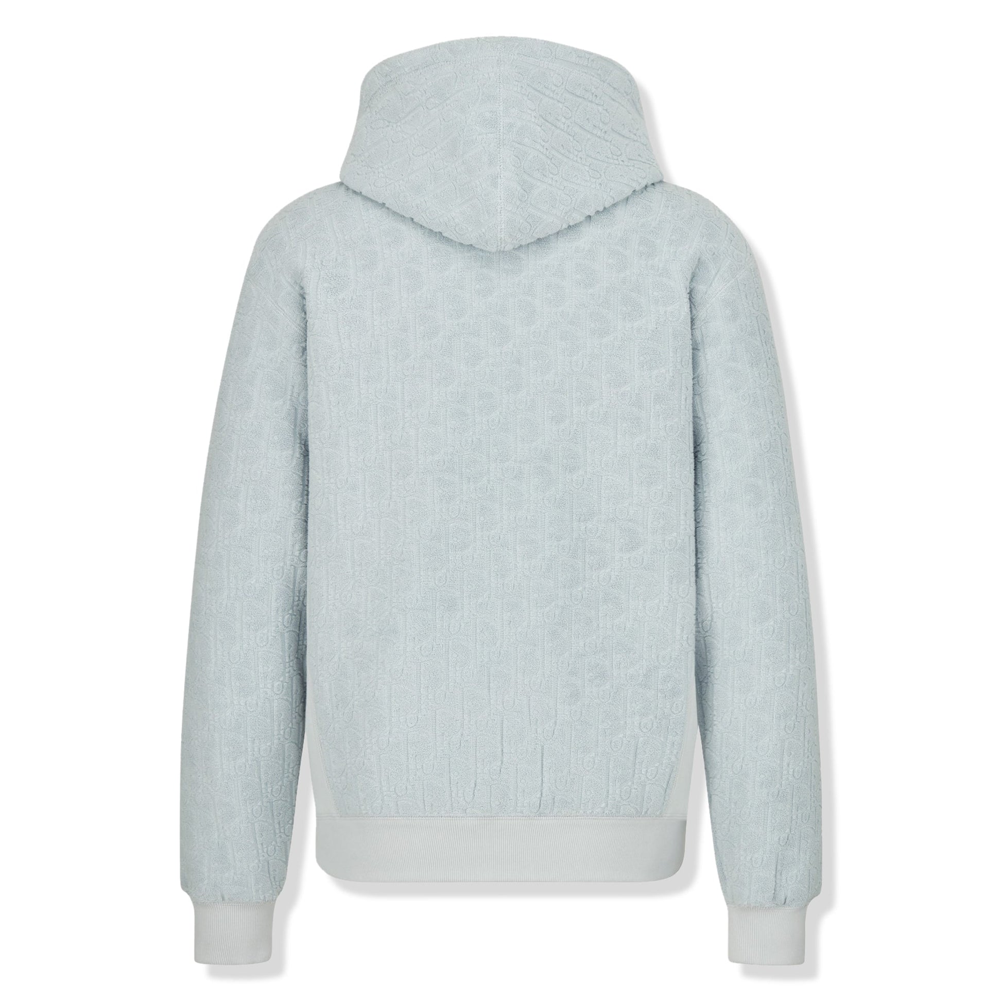 Dior Oblique Towelling Terry Cotton Relaxed Fit Blue Hoodie