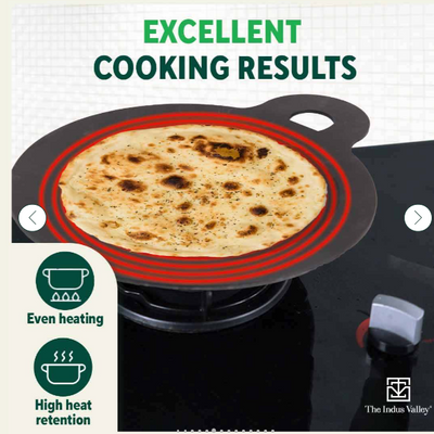 100% Pure Sheet Iron Tawa + Free ₹110 Spatula, Pre-seasoned, Toxin-free, 30.5cm, 1.8 / 1.4 kg