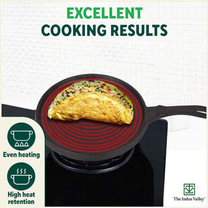 CASTrong Cast Iron Tawa,Pre-seasoned, Nonstick, 100% Pure, Toxin-free, Induction, 25.5cm, 2.2kg