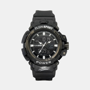 Combat Men Quartz Black Dial Analog-Digital Silicone Watch PSNBA0123