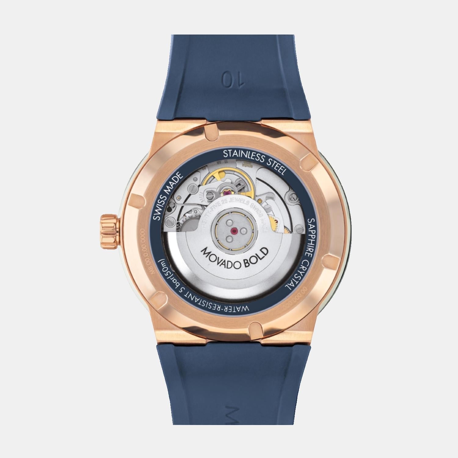Bold Men Automatic Transparent Dial Analog Leather Watch 3601194