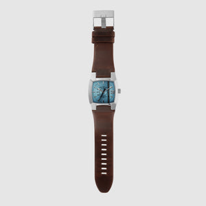 Cliffhanger Men Quartz Blue Dial Analog Leather Watch DZ1998