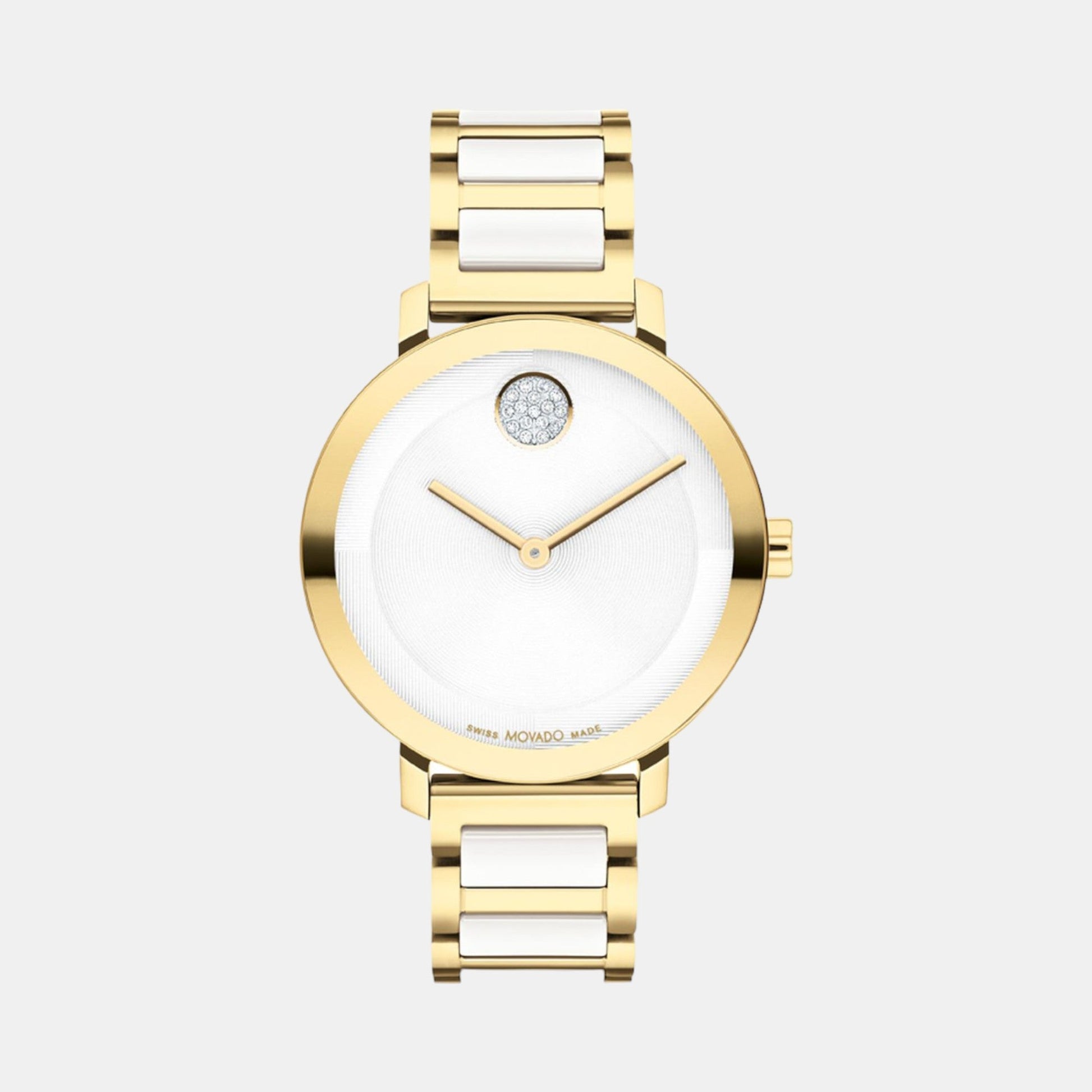 Bold Women Quartz Silver Dial Analog Stainless Steel Watch 3601238