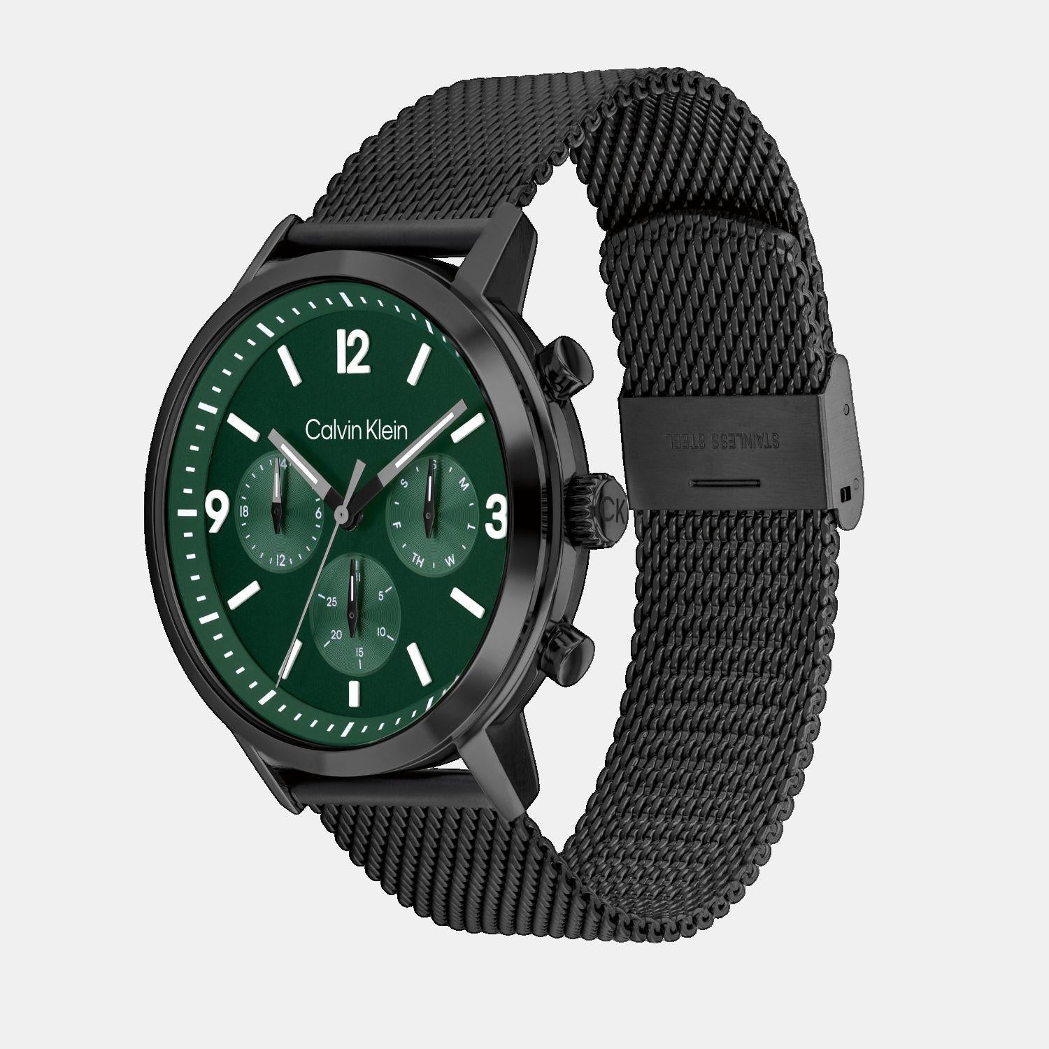 Gauge Men Quartz Green Dial Chronograph Stainless Steel Watch 25200440