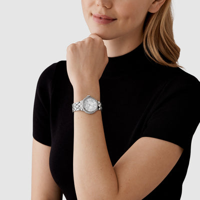 Camille Women Quartz White Dial Analog Stainless Steel Watch MK4804