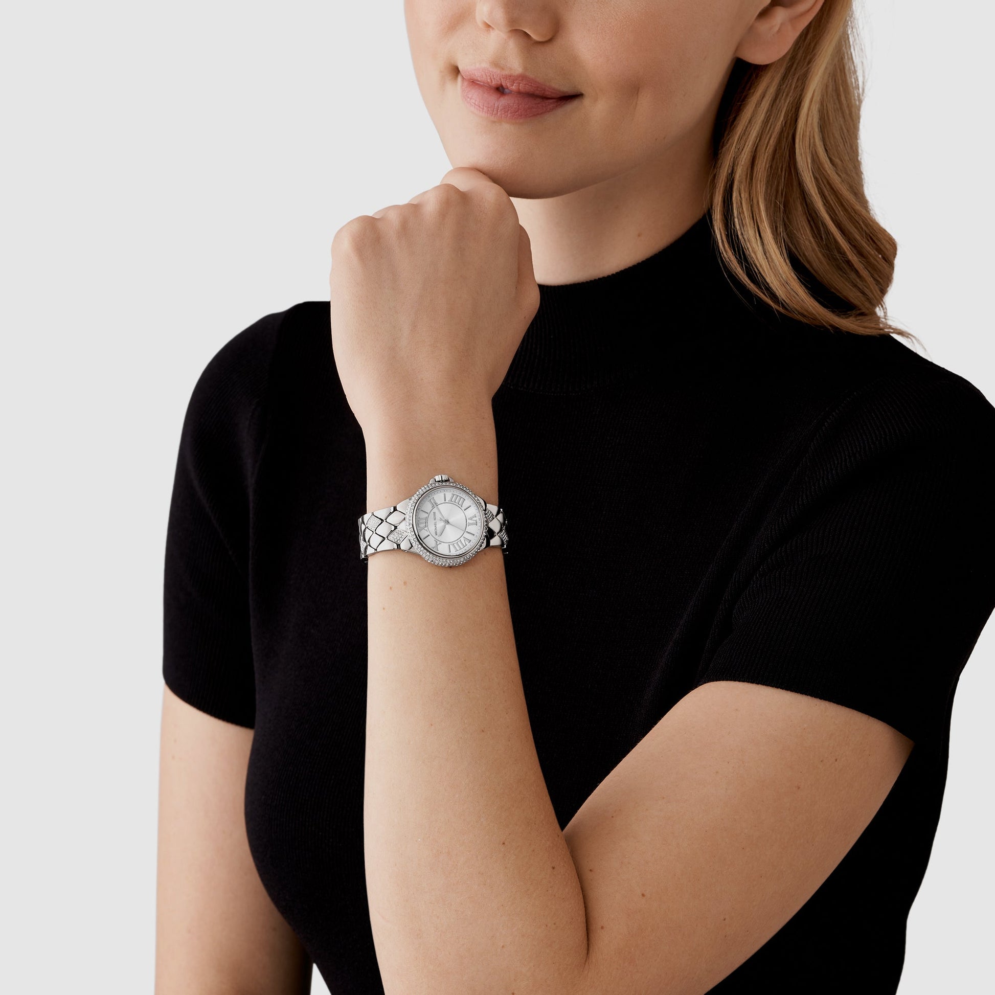 Camille Women Quartz White Dial Analog Stainless Steel Watch MK4804
