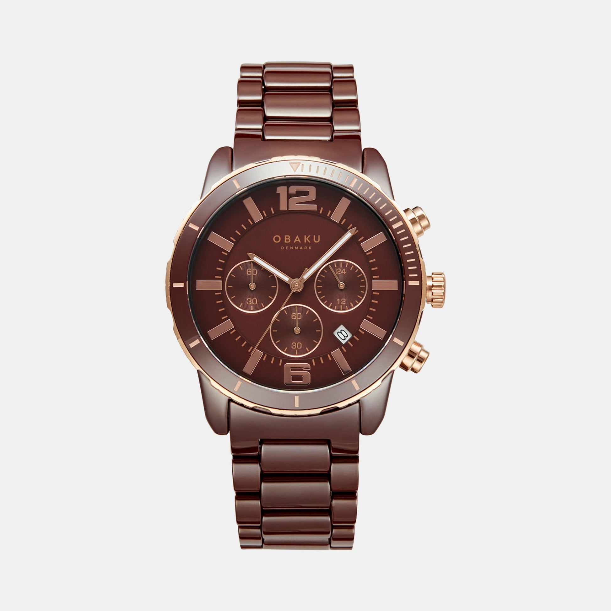 Falk Men Quartz Brown Dial Analog Ceramic Watch V278GCXNCN