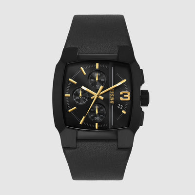 Cliffhanger Men Quartz Black Dial Chronograph Leather Watch DZ4645