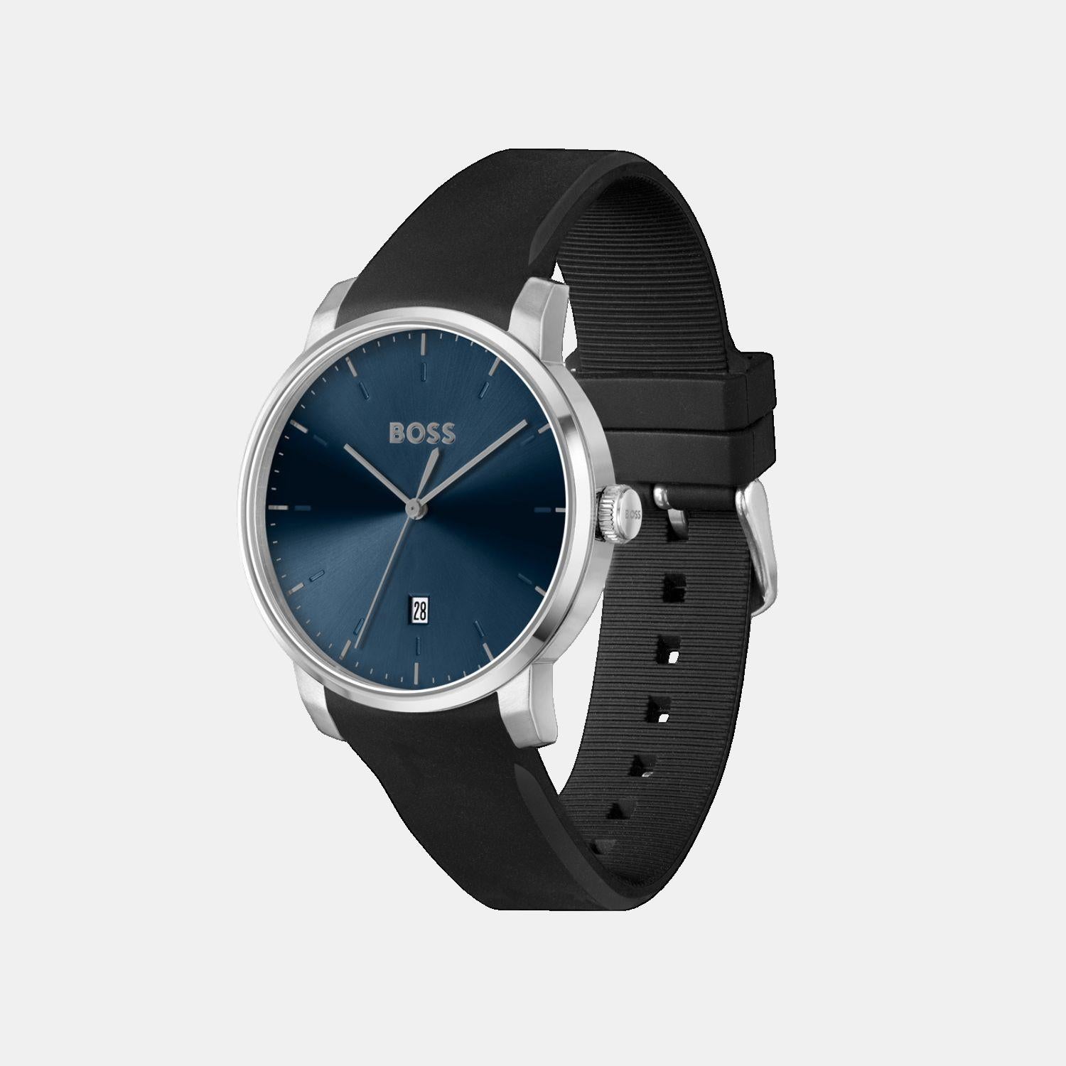 Dean Men Quartz Blue Dial Analog Silicone Watch 1514131