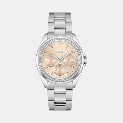 Atea Women Quartz Carnation Gold Dial Multi-Function Stainless Steel Watch 1502732