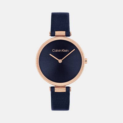 Gleam Women Quartz Blue Dial Analog Leather Watch 25100041