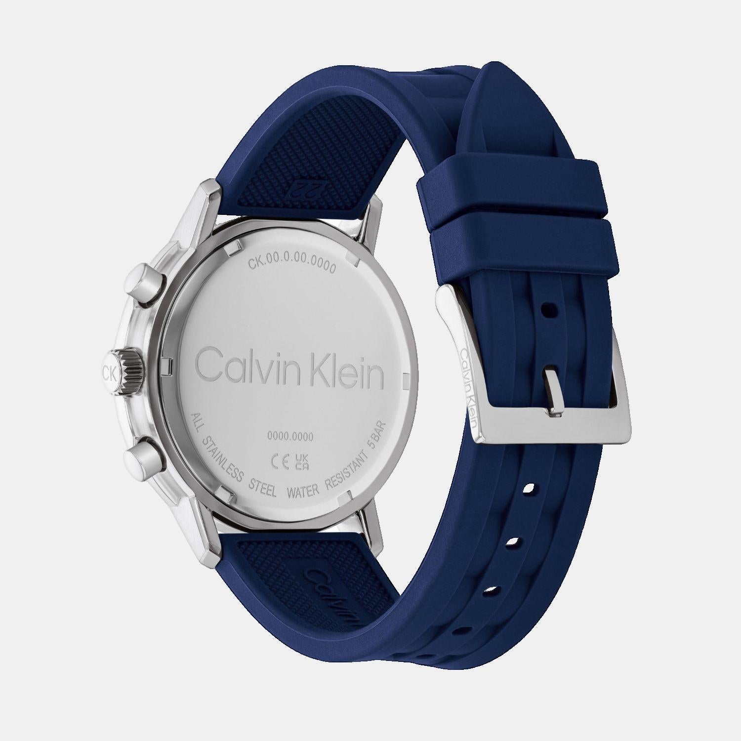 Gauge Men Quartz Blue Dial Chronograph Leather Watch 25200460