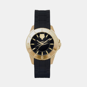 Glam Women Quartz Black Dial Analog Silicone Watch PSKBA0223