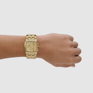 Cliffhanger Men Quartz Gold Dial Chronograph Stainless Steel Watch DZ4639