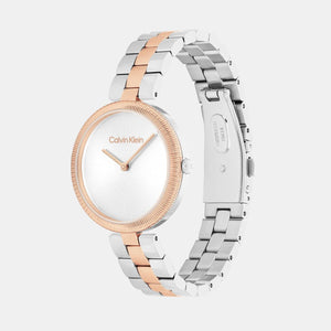 Gleam Women Quartz Silver & White Dial Analog Stainless Steel Watch 25100040