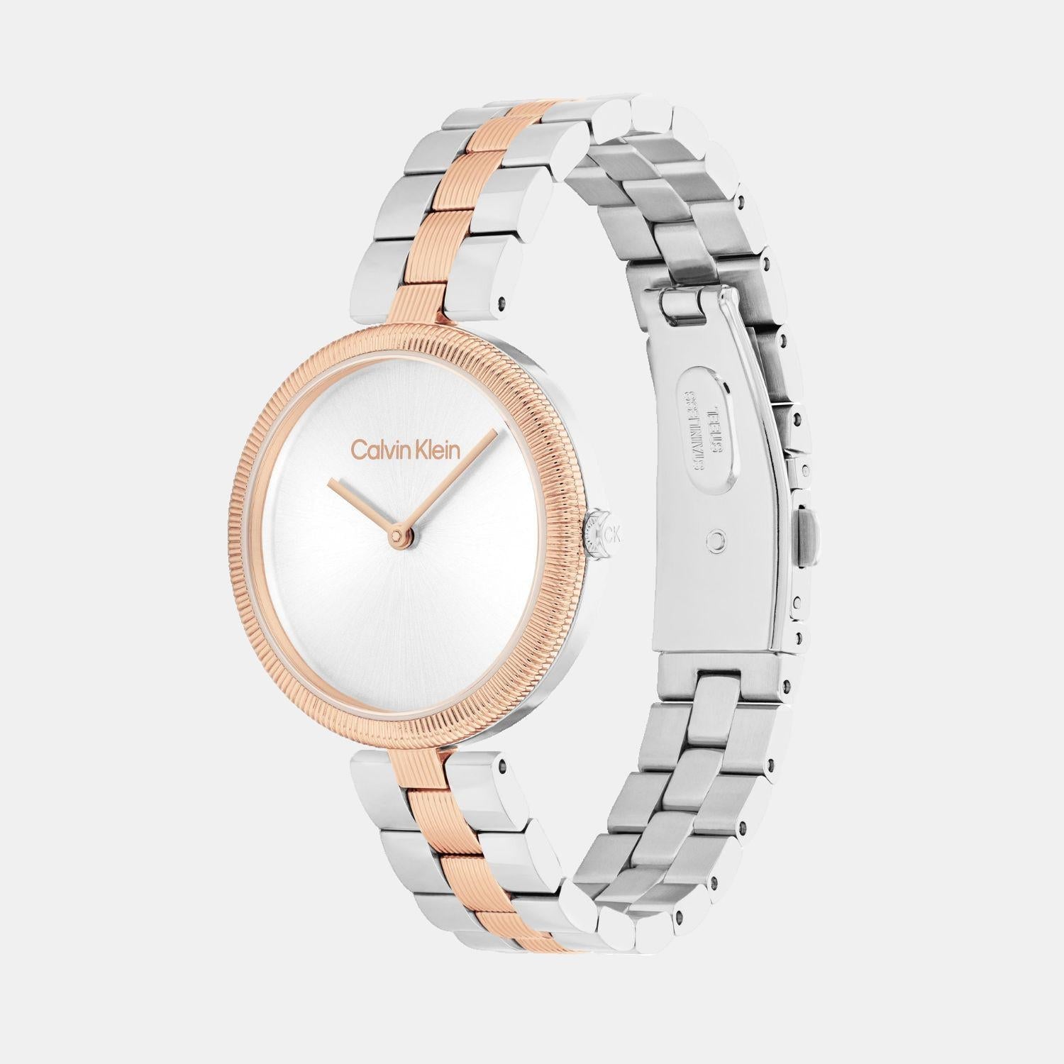 Gleam Women Quartz Silver & White Dial Analog Stainless Steel Watch 25100040