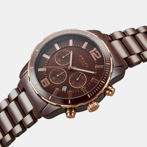 Falk Men Quartz Brown Dial Analog Ceramic Watch V278GCXNCN