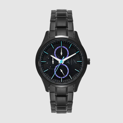 Dante Men Quartz Black Dial Chronograph Stainless Steel Watch AX1878