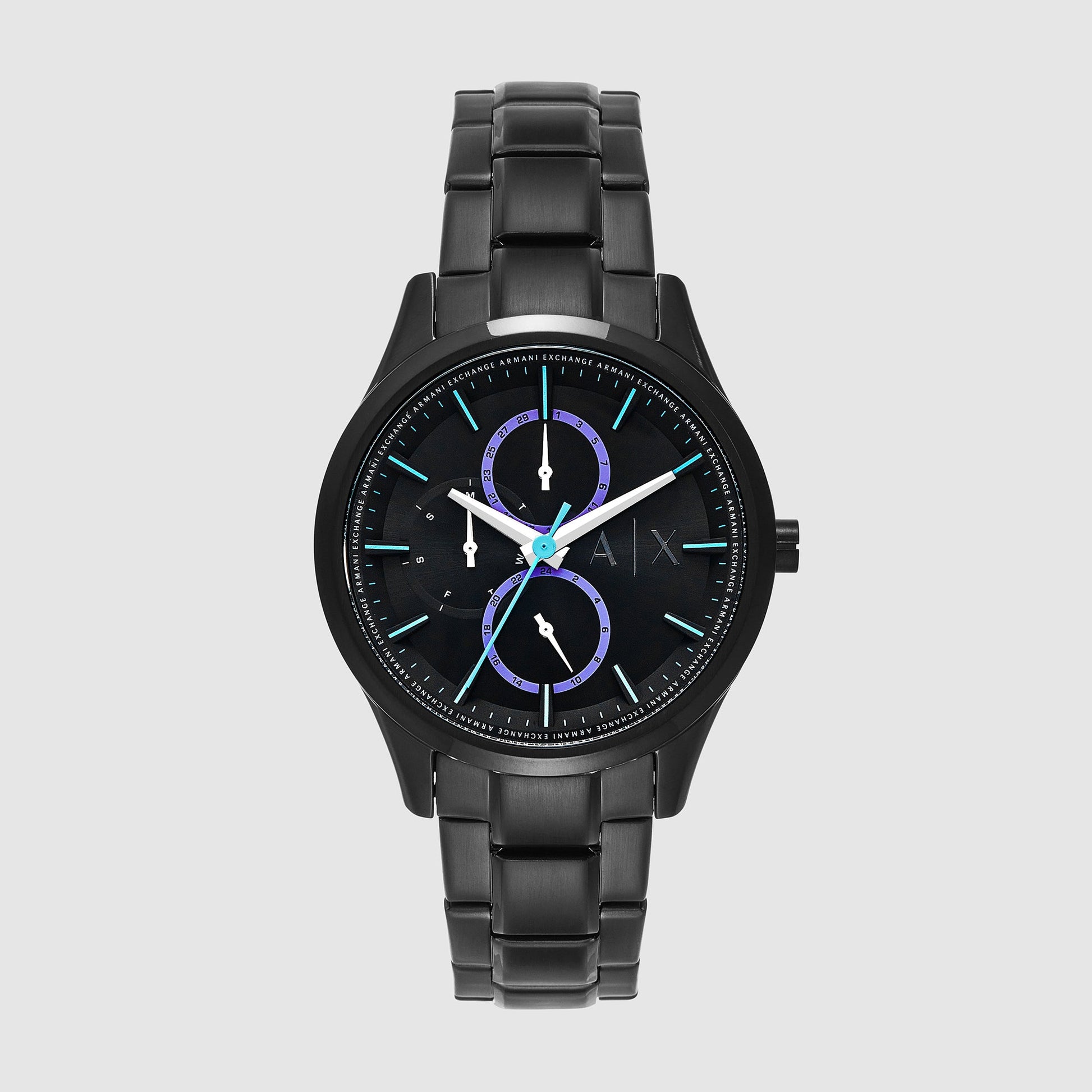Dante Men Quartz Black Dial Chronograph Stainless Steel Watch AX1878