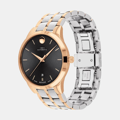 1881 Automatic Men Automatic Black Dial Analog Stainless Steel Watch 607621