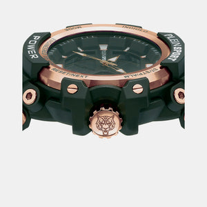 Combat Men Quartz Black Dial Analog-Digital Silicone Watch PSNBA0323