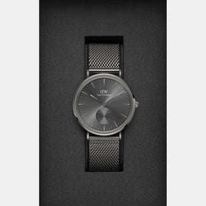 Classic Men Quartz Grey Dial Analog Stainless Steel Watch DW00100712K