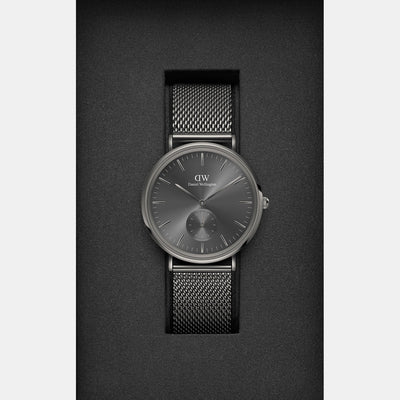 Classic Men Quartz Grey Dial Analog Stainless Steel Watch DW00100712K