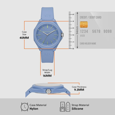 Andrea Women Quartz Blue Dial Analog Silicone Watch AX4611