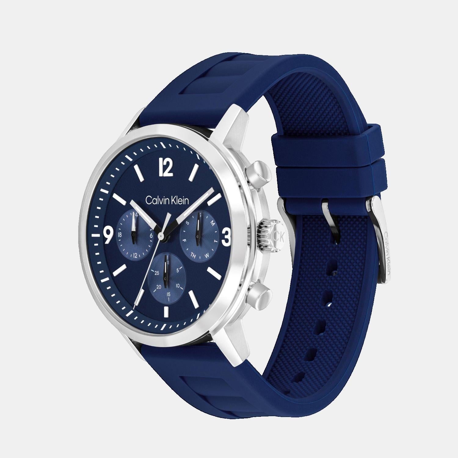 Gauge Men Quartz Blue Dial Chronograph Leather Watch 25200460