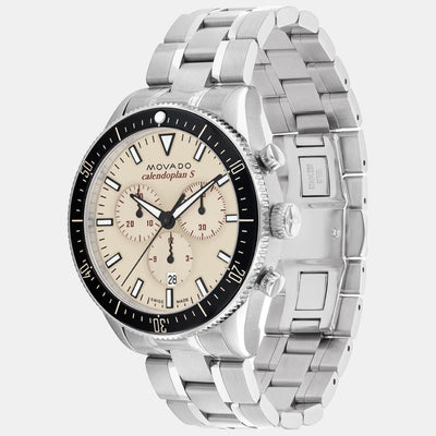 Calendoplan S Heritage Men Quartz Brown Dial Chronograph Stainless Steel Watch 3650204