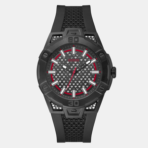 Guess Sport Men Quartz Black Dial Analog Silicone Watch GW0712G1