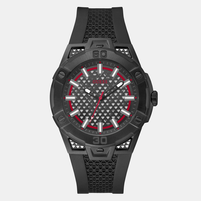 Guess Sport Men Quartz Black Dial Analog Silicone Watch GW0712G1