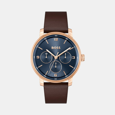 Contender Men Quartz Blue Dial Multi-Function Leather Watch 1514126