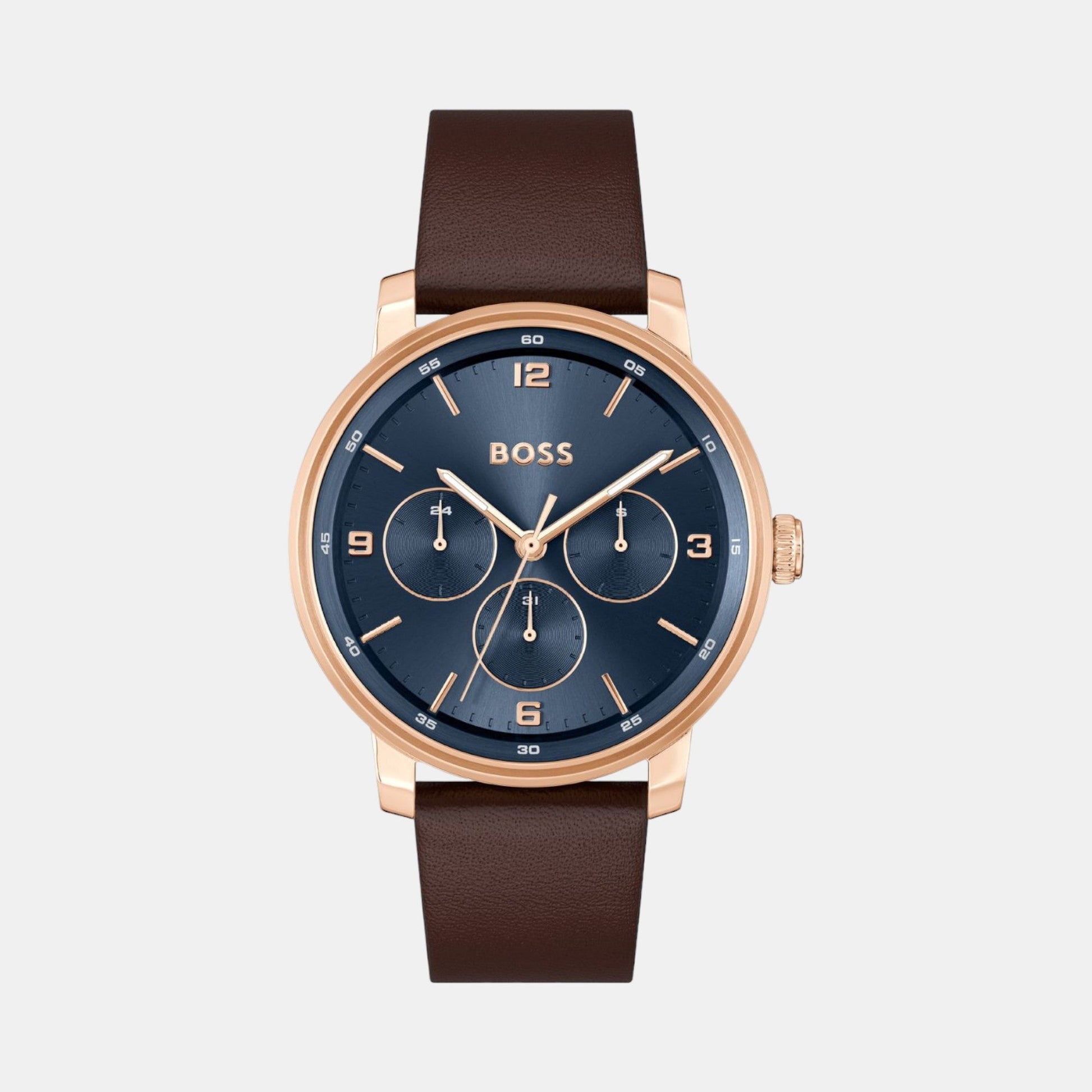 Contender Men Quartz Blue Dial Multi-Function Leather Watch 1514126