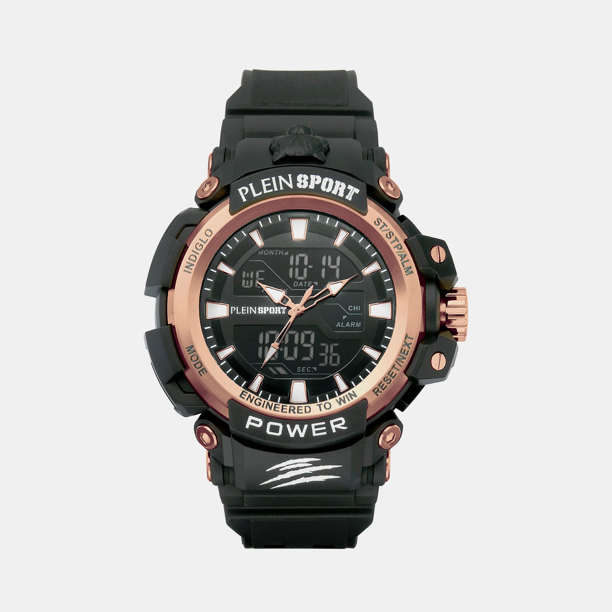 Combat Men Quartz Black Dial Analog-Digital Silicone Watch PSNBA0323