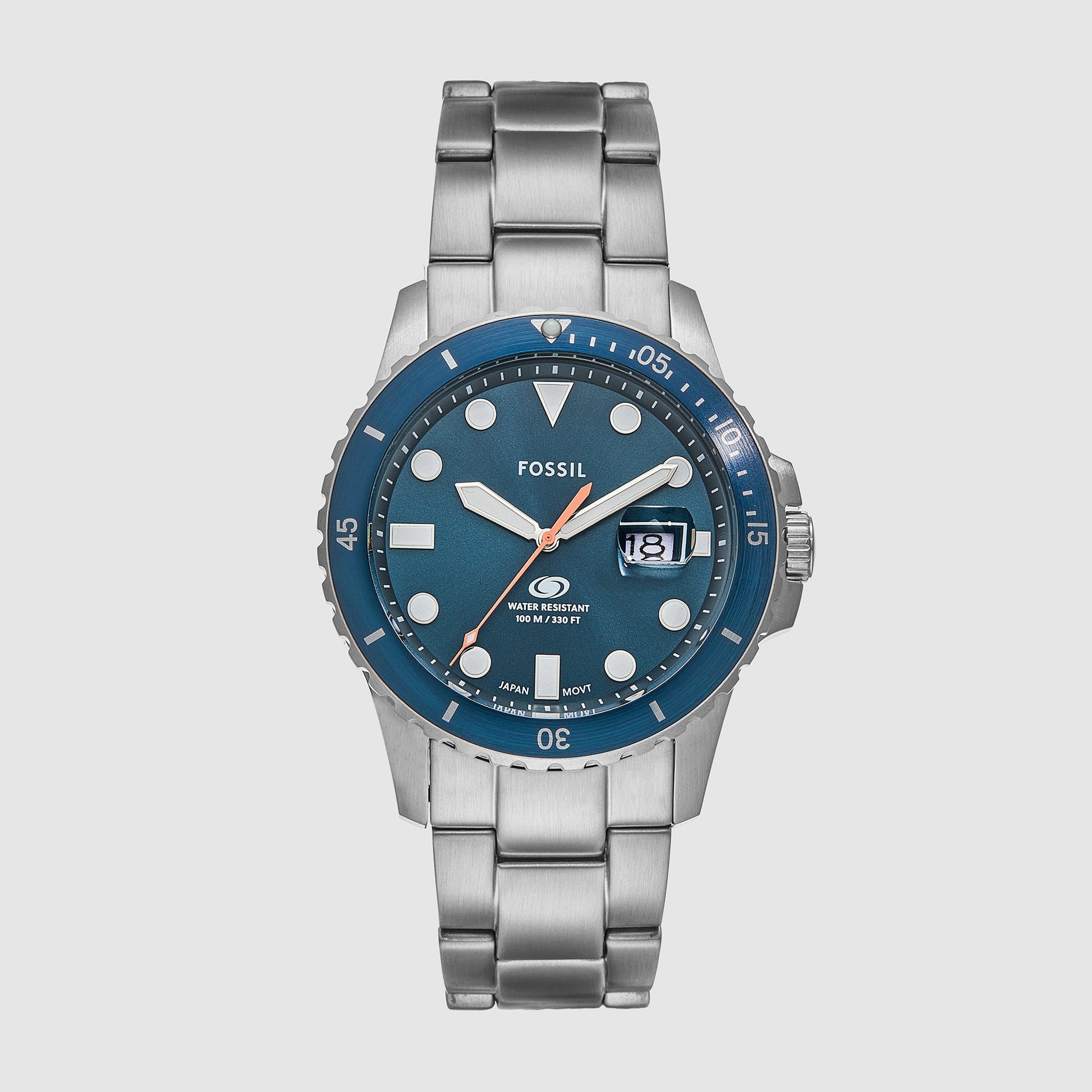 Fossil Blue Dive Men Quartz Blue Dial Analog Stainless Steel Watch FS6050