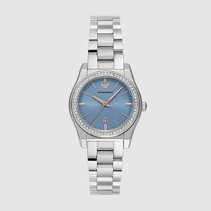 Federica Women Quartz Blue Dial Analog Stainless Steel Watch AR11593