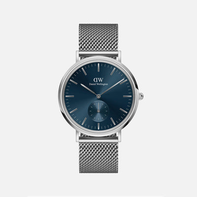 Classic Men Quartz Blue Dial Analog Stainless Steel Watch DW00100710K