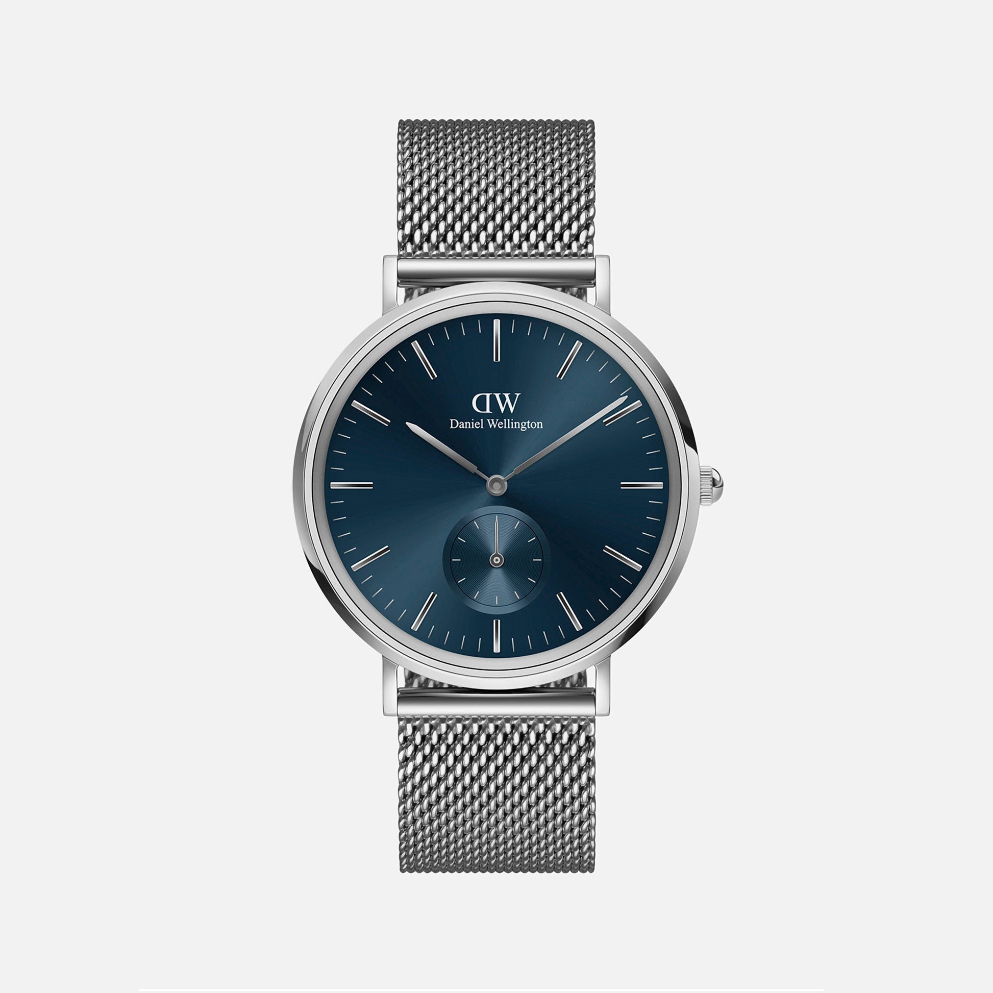 Classic Men Quartz Blue Dial Analog Stainless Steel Watch DW00100710K