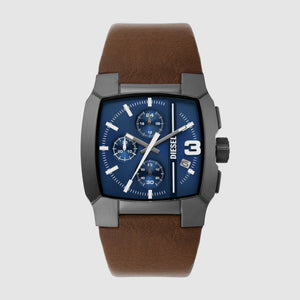 Cliffhanger Men Quartz Blue Dial Chronograph Leather Watch DZ4641