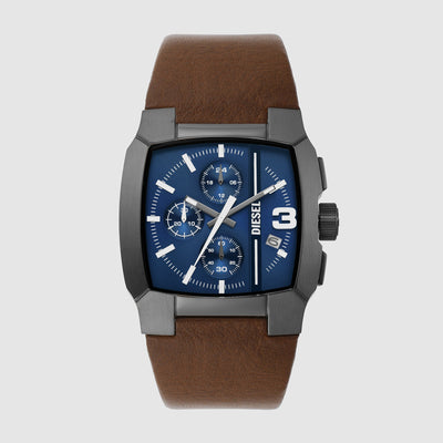 Cliffhanger Men Quartz Blue Dial Chronograph Leather Watch DZ4641