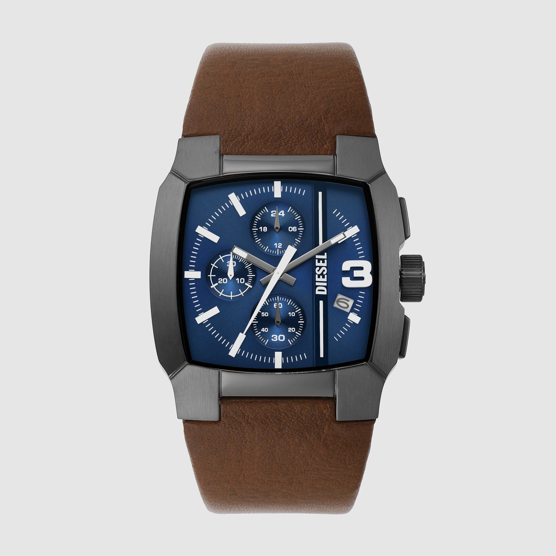 Cliffhanger Men Quartz Blue Dial Chronograph Leather Watch DZ4641