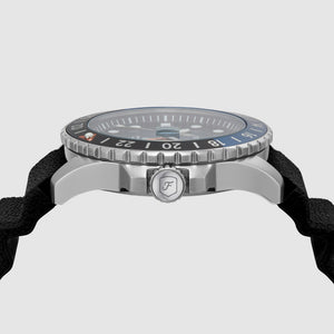 Fossil Blue Gmt Men GMT Black & Blue Dial Analog Silicone Watch FS6049