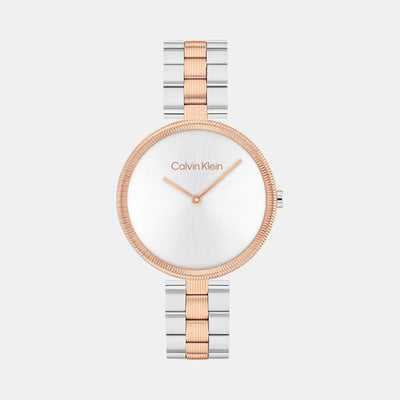 Gleam Women Quartz Silver & White Dial Analog Stainless Steel Watch 25100040