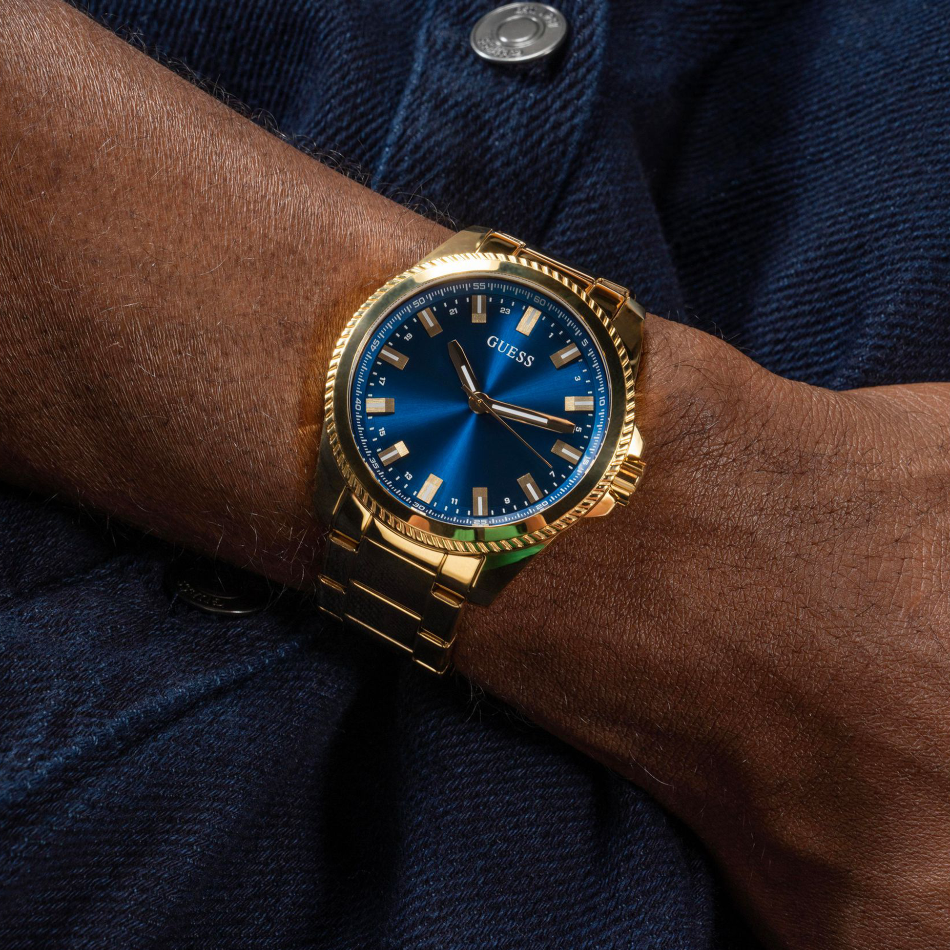Champ Men Quartz Blue Dial Analog Stainless Steel Watch GW0718G2