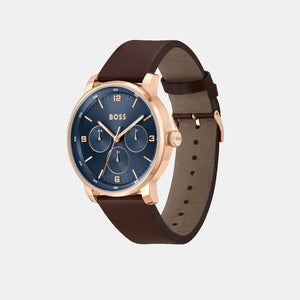 Contender Men Quartz Blue Dial Multi-Function Leather Watch 1514126