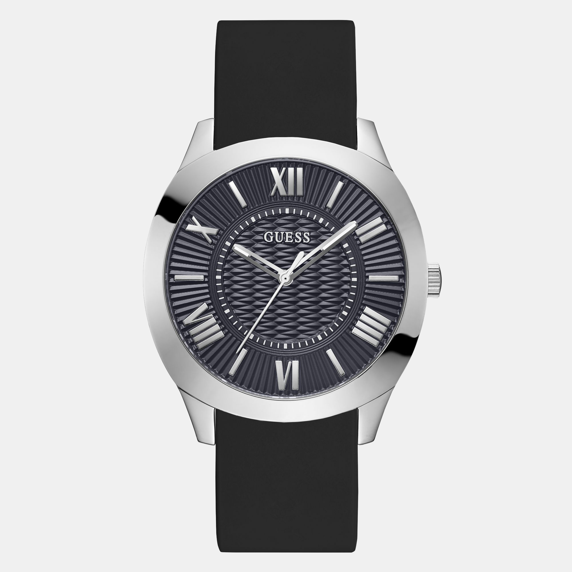 Guess Dress Men Quartz Navy Blue Dial Analog Silicone Watch GW0728G1