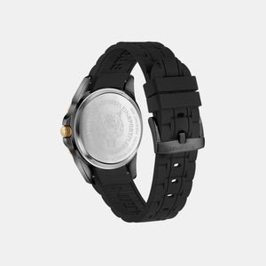 Glam Women Quartz Black Dial Analog Silicone Watch PSKBA0323
