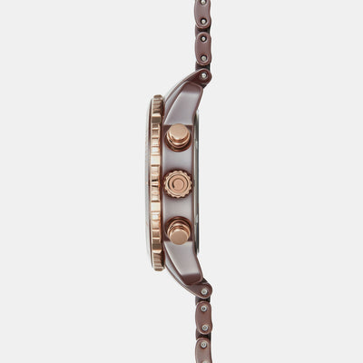Falk Men Quartz Brown Dial Analog Ceramic Watch V278GCXNCN