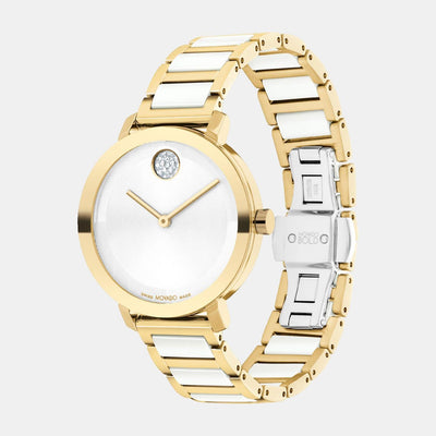 Bold Women Quartz Silver Dial Analog Stainless Steel Watch 3601238